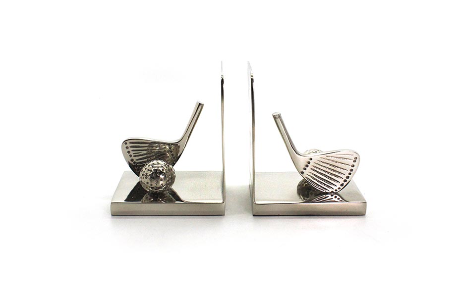 ALUMINIUM GOLF BALL BOOKEND NKL SET/2, Aluminium, 14.5x12x18.5cm, 48435