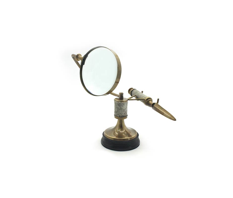 4″ MAGNIFIER/LETTER, Brass, 24x19x21cm, 57392