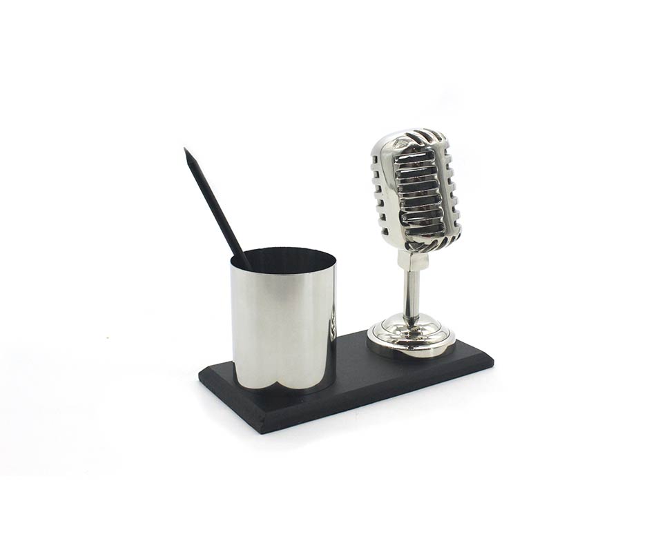 MIKE PEN HOLDER , Silver, 21×9.8x19cm, N5054