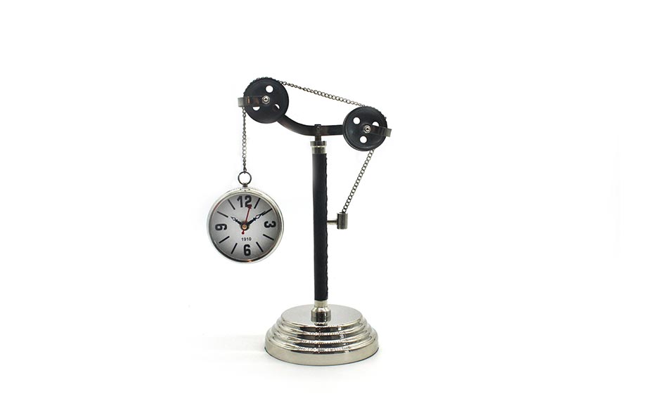 HANGING TABLE CLOCK, Silver, 20.5x13x30cm, 59954