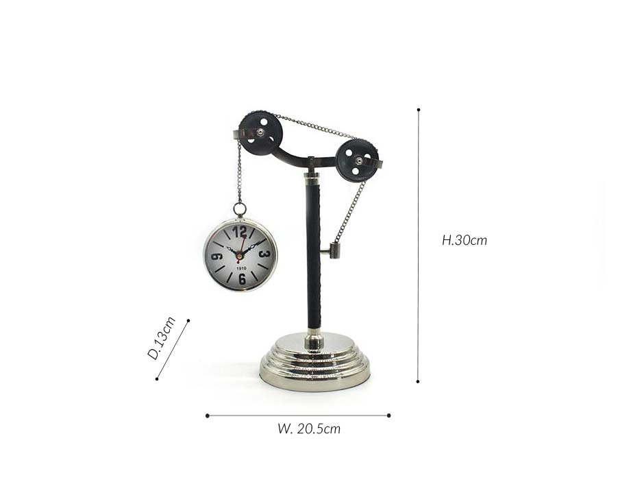 HANGING TABLE CLOCK, Silver, 20.5x13x30cm, 59954