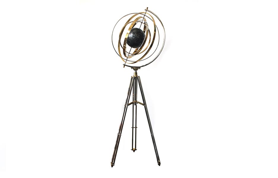 FLOOR ARMILLARY, Silver, 60x55x160cm, 59162