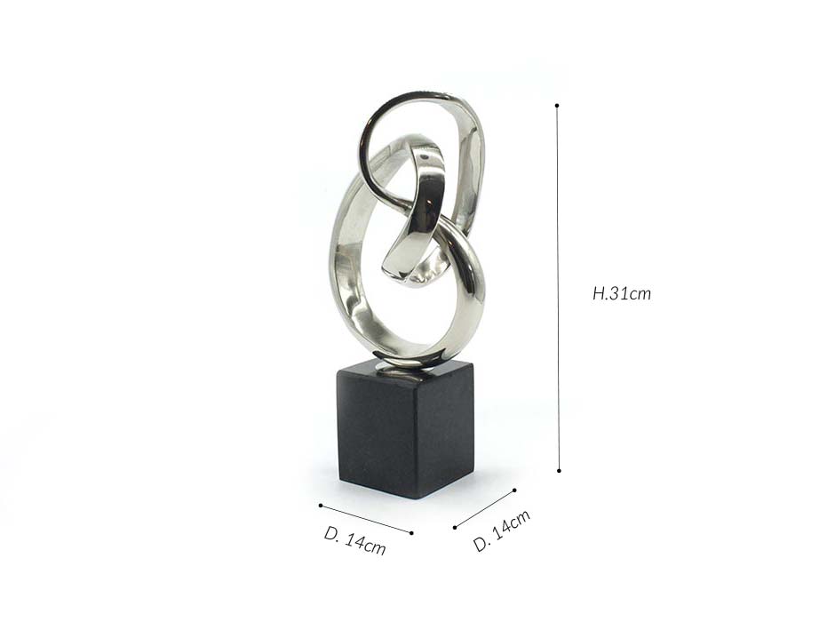 DECORATIVE OBJECT, Silver, 14x14x31cm, 59042