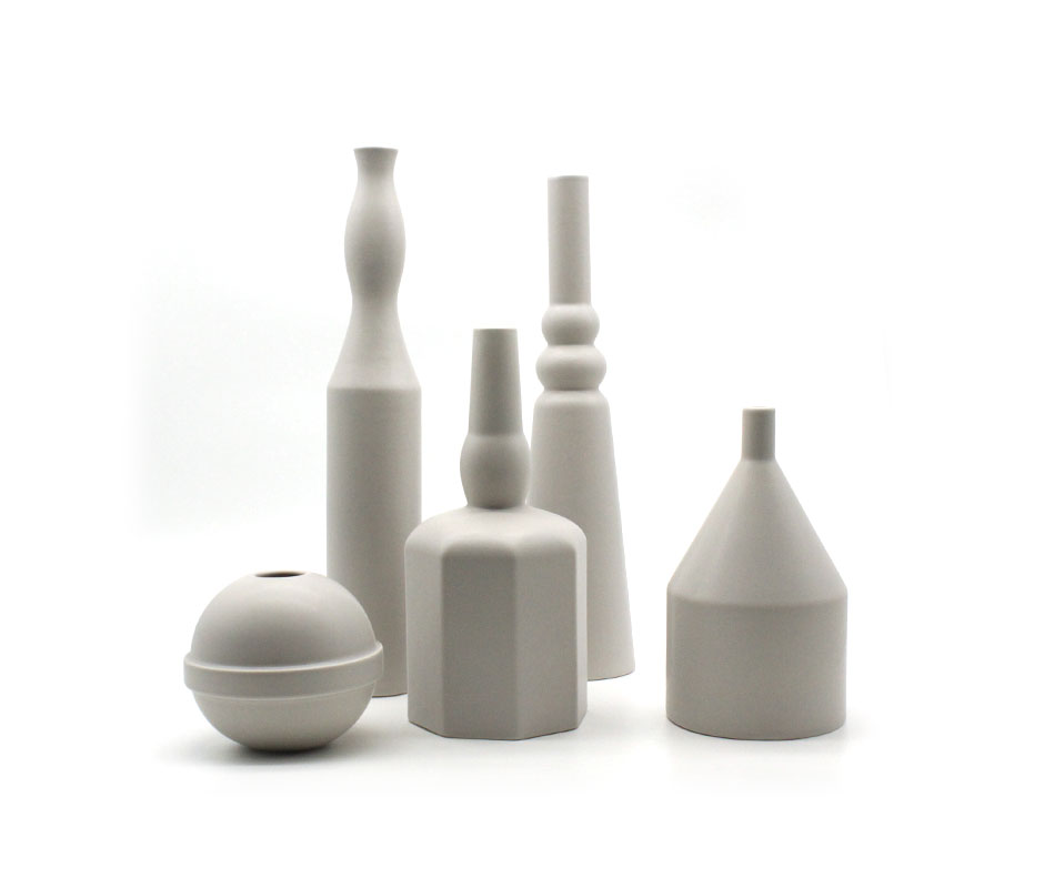 Morandi Vase , Light Grey, Ø10x42cm, 2813_470