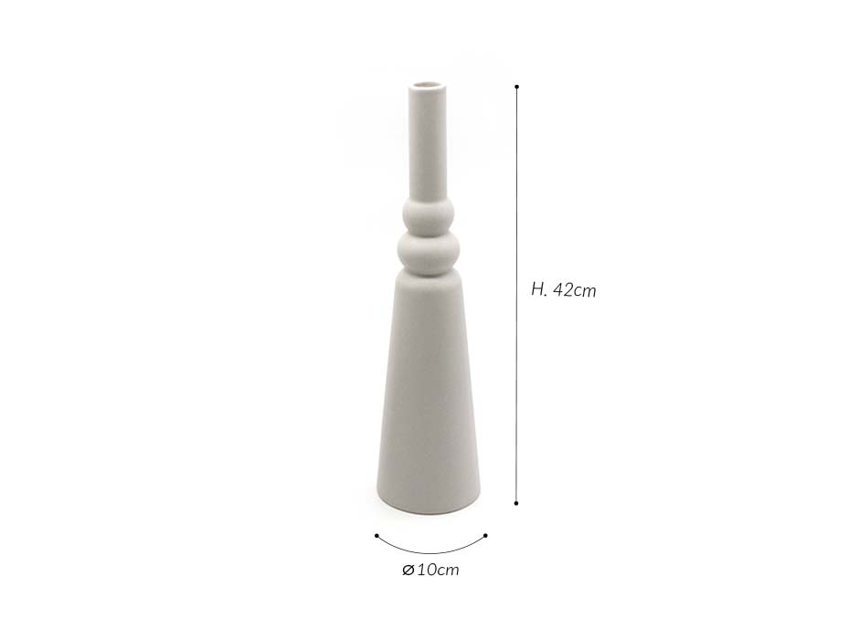 Morandi Vase , Light Grey, Ø10x42cm, 2813_470