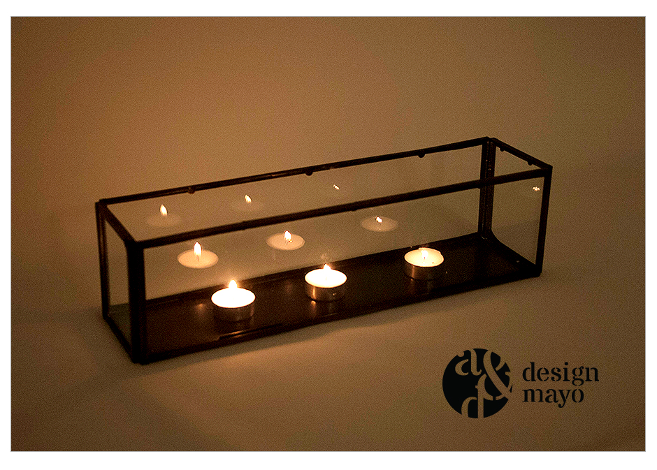 RECT GLASS BOX ANTQ +GLASS, Brass, 41 x 10 x 11cm, 84395