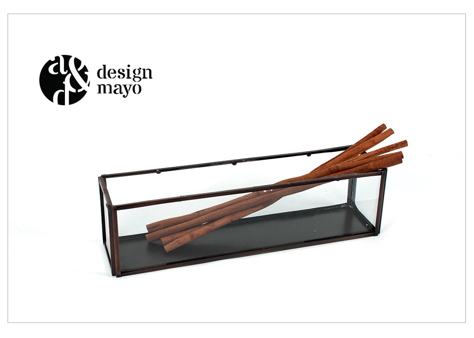 RECT GLASS BOX ANTQ +GLASS, Brass, 41 x 10 x 11cm, 84395
