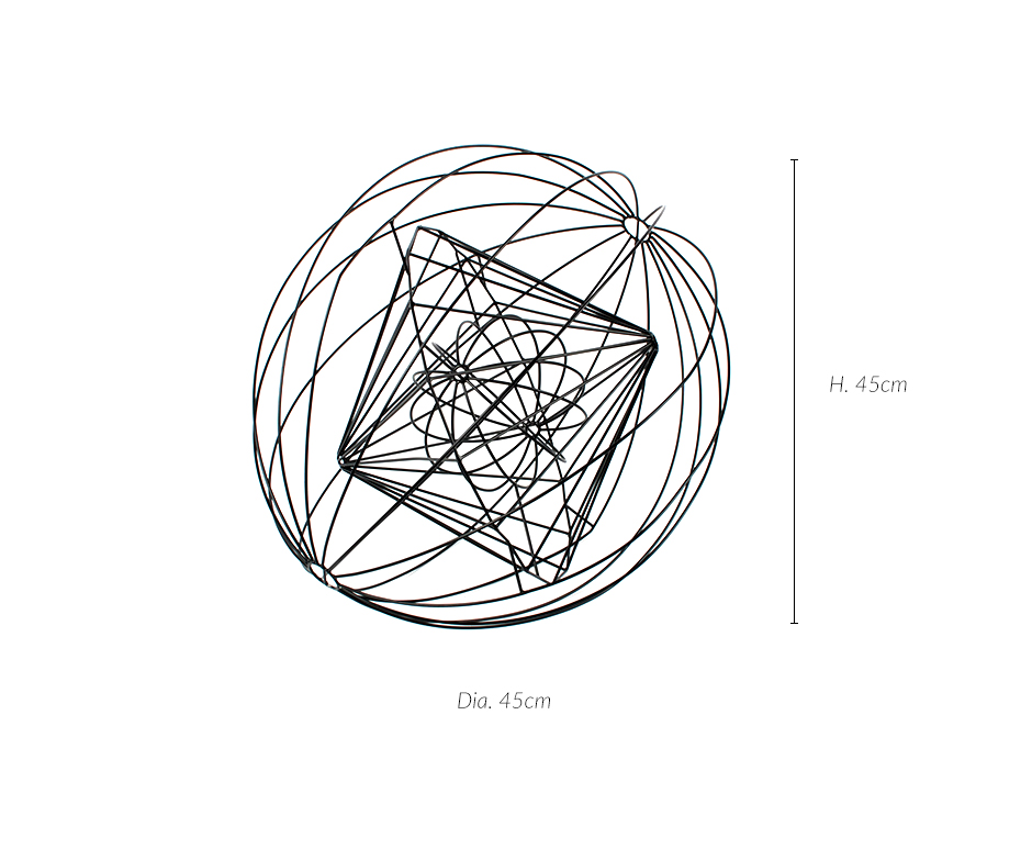 DECO WIRE BALL PC, Black, 30 x 30 x 30cm, 84541