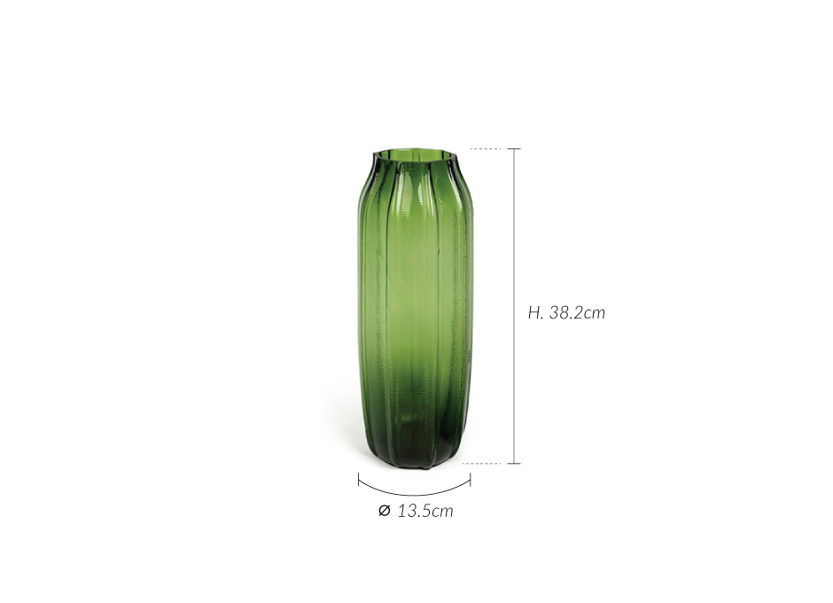 Vase glass M, 38.2×13.5cm, Green, V2-G322/GR