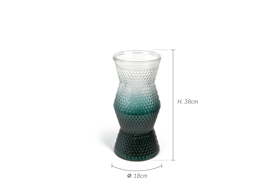 Vase glass M, 38x18cm, Green, V2-G261/GR