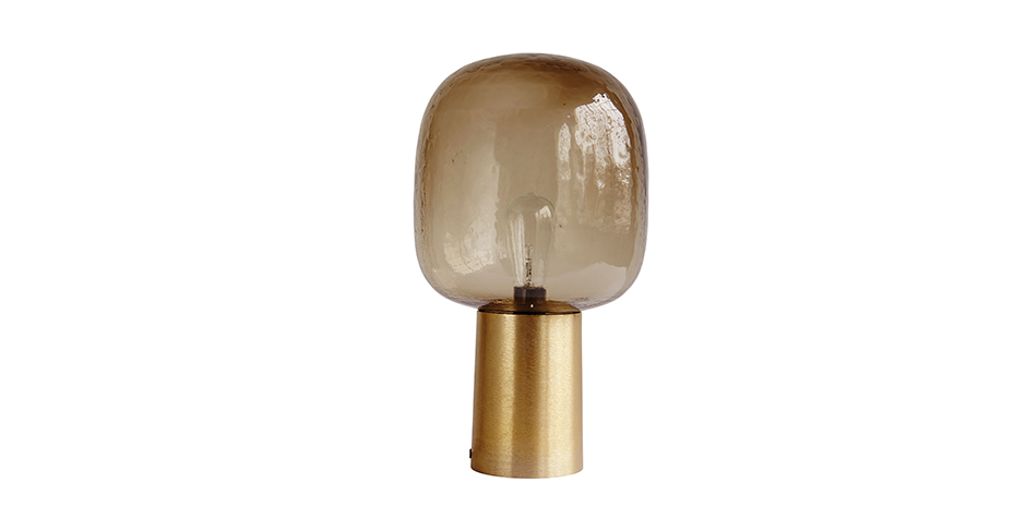 Lamp, Note, grey/brass,  Ø28×52cm, HD1017