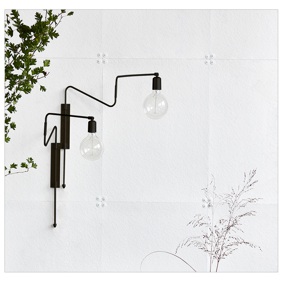 Wall lamp, Swing, black, 35cm, HD1011