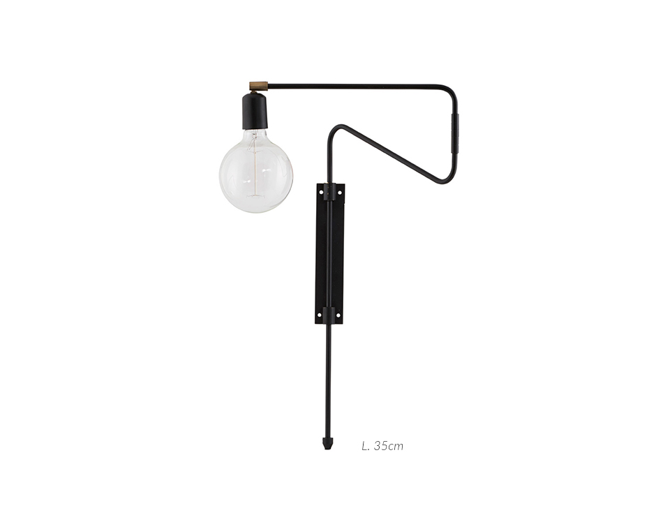 Wall lamp, Swing, black, 35cm, HD1011