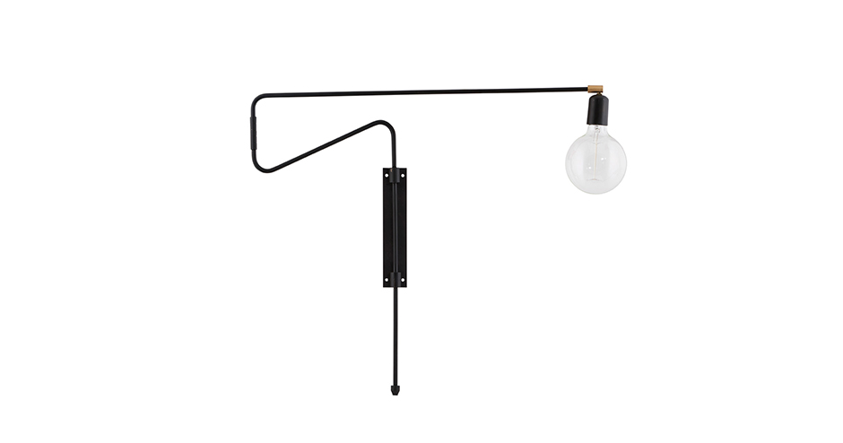 Wall lamp, Swing, black 70cm, HD1010