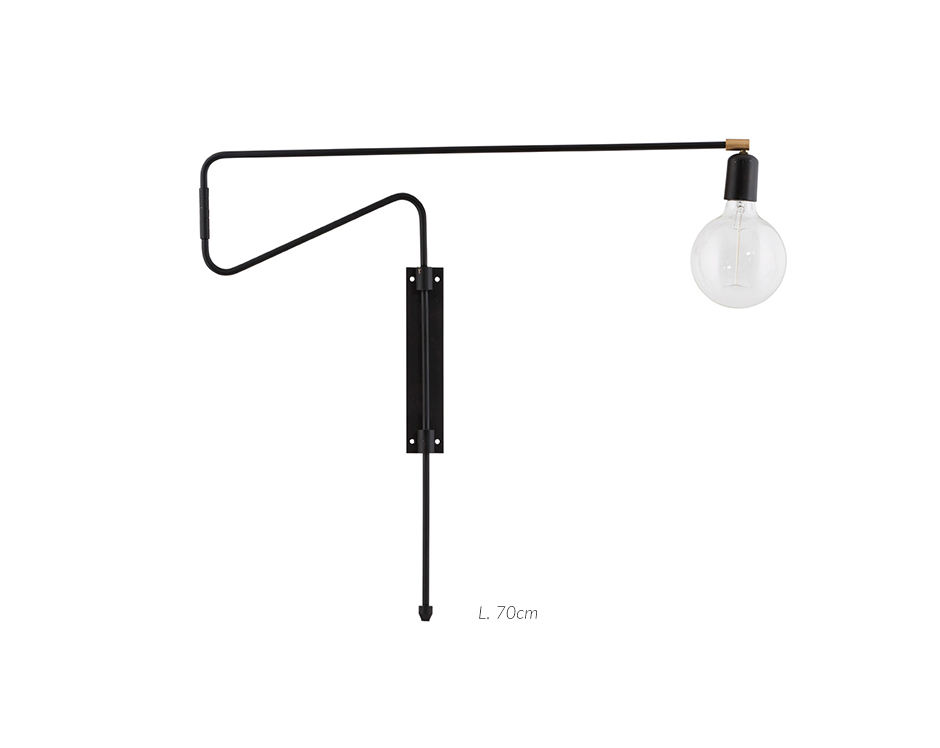 Wall lamp, Swing, black 70cm, HD1010