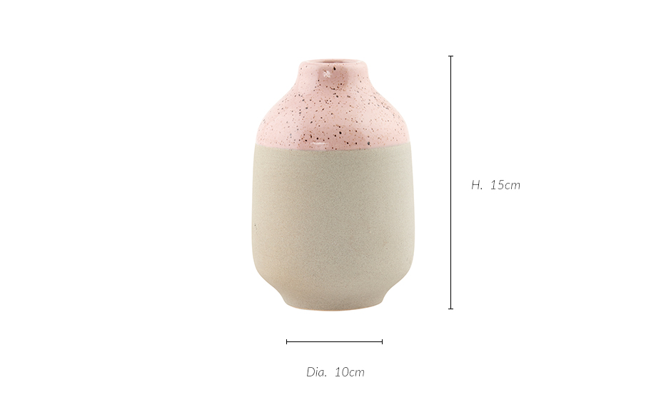 Vase, Earth, rose/grey, Ø10×15cm, HD1028