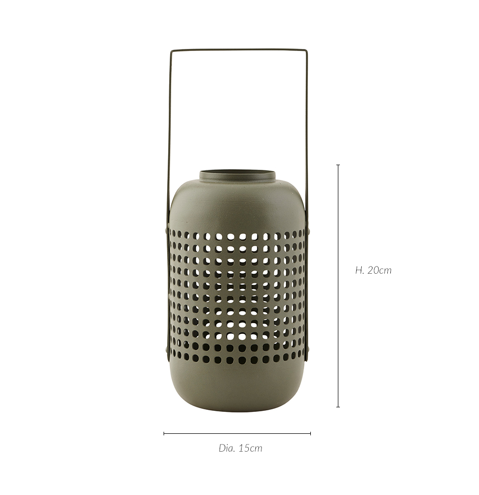 Lantern, Panel, green, Ø15×20cm, HD1062
