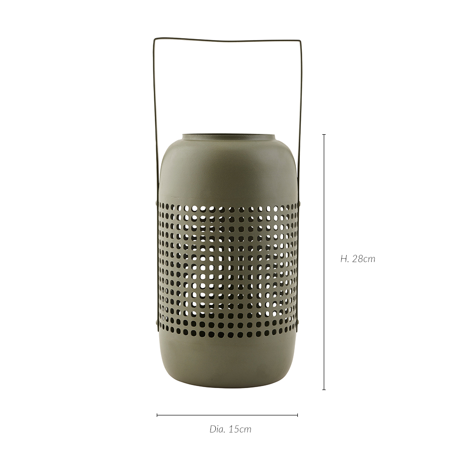 Lantern, Panel, green, Ø15×28cm, HD1041