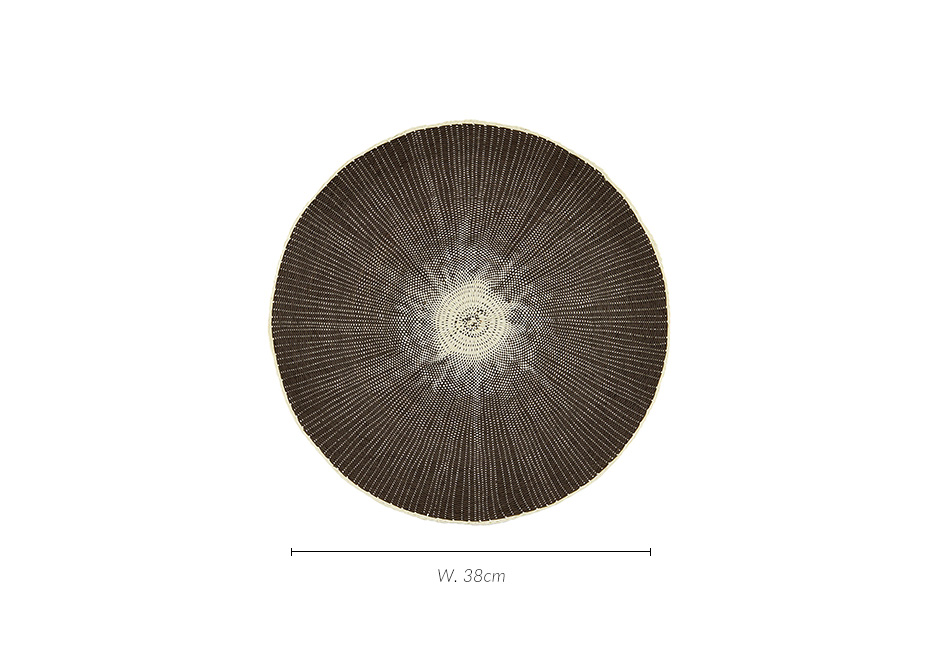 Circle Placemat, Grey, Nature / Grey, Dia.38cm, Ft0010