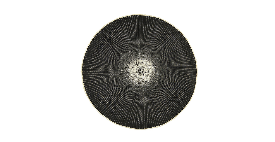 Placemat, Circle, nature/black, Ø38cm, HD1018