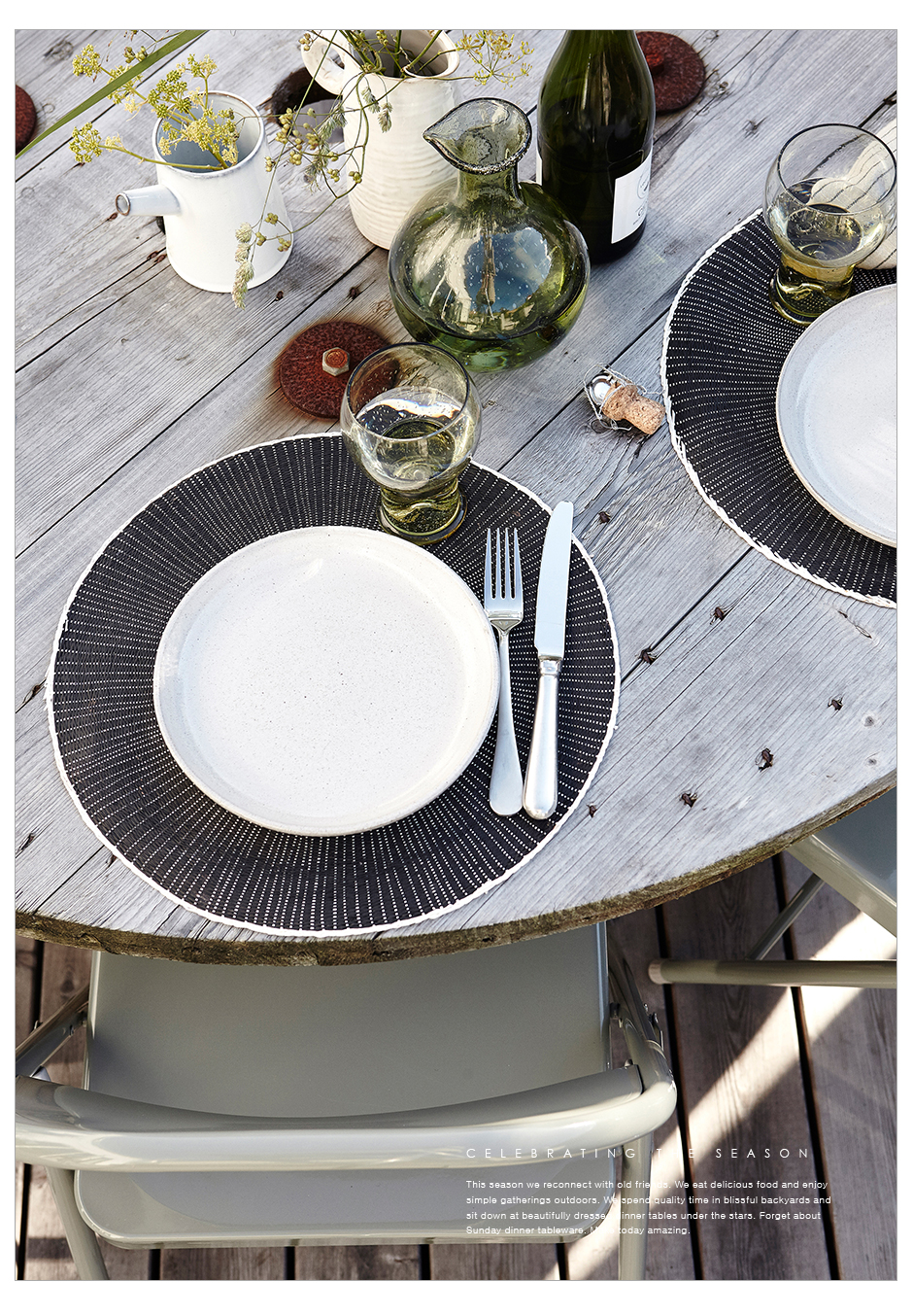 Placemat, Circle, nature/black, Ø38cm, HD1018