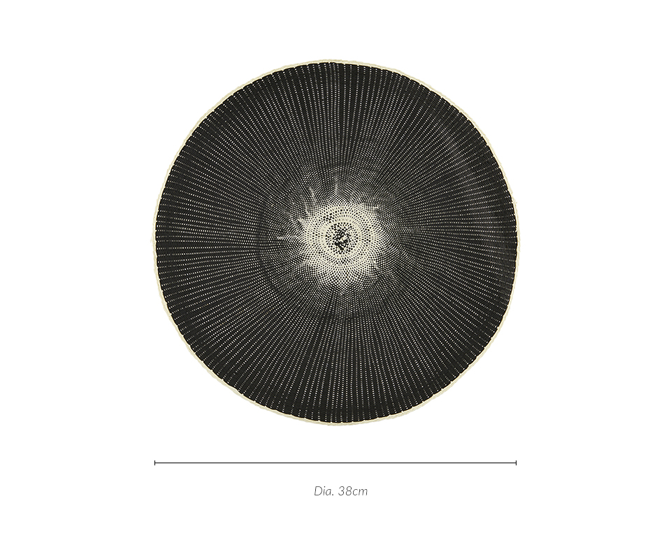 Placemat, Circle, nature/black, Ø38cm, HD1018