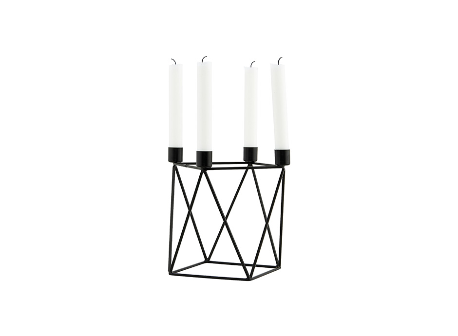Triangle Candle Stand, Black, 22 x 22 x 20cm, Sd0833