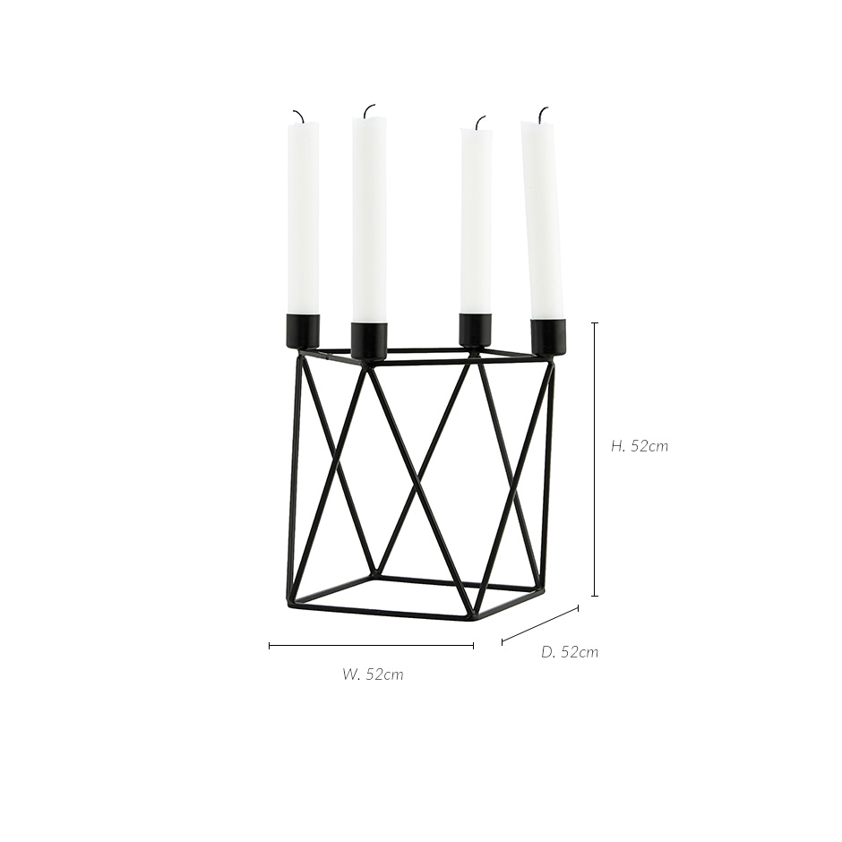 Triangle Candle Stand, Black, 22 x 22 x 20cm, Sd0833