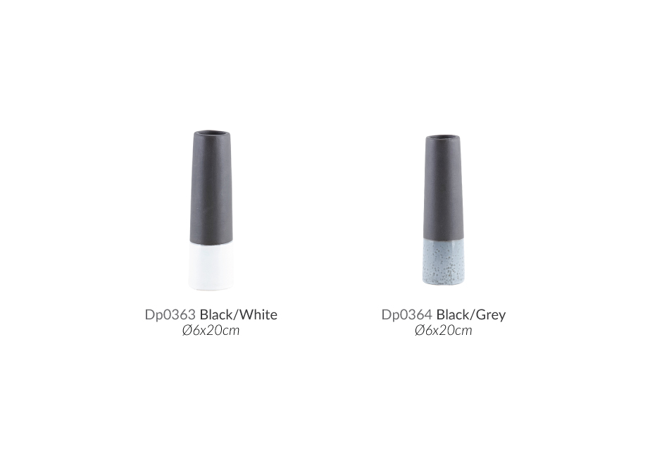 Tube Xs Vase, Dia.6x20cm, Black/White, Dp0363