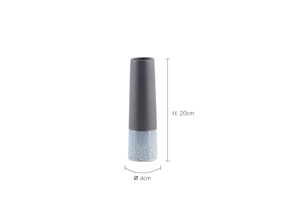 Tube Xs Vase, Dia.6x20cm, Black/Grey, Dp0364