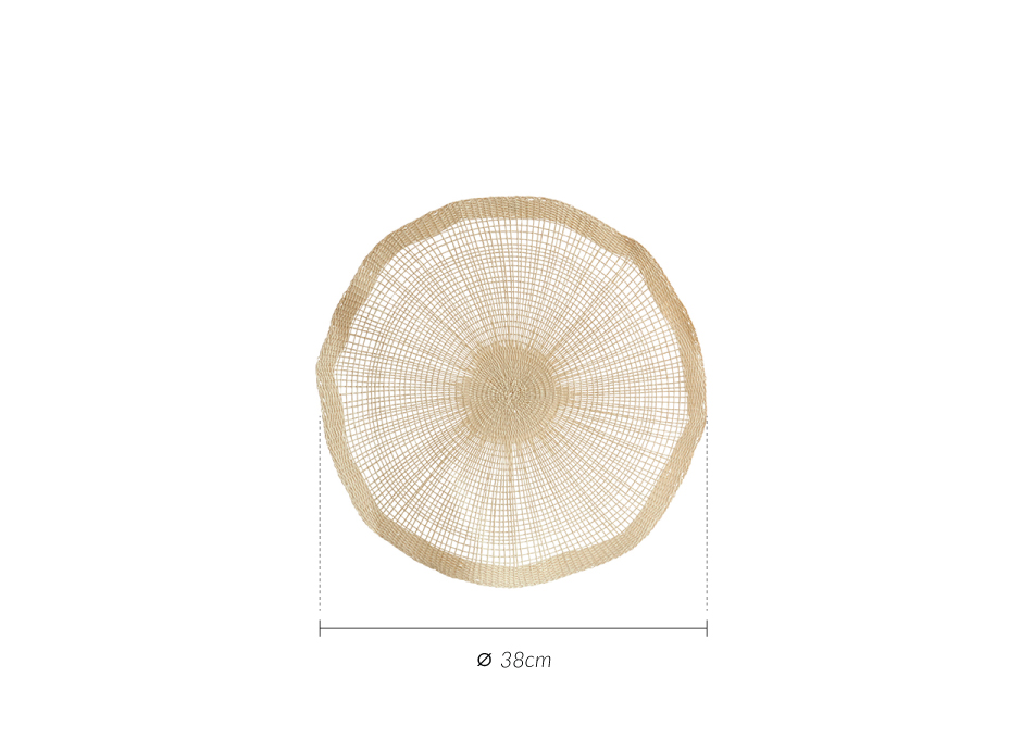 Spokes Placemat, Dia.38cm, Nature, Ft0016