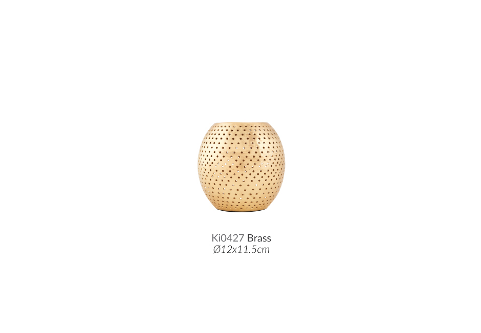 Net Candlestand, Dia.12×11.5cm, Brass, Ki0427