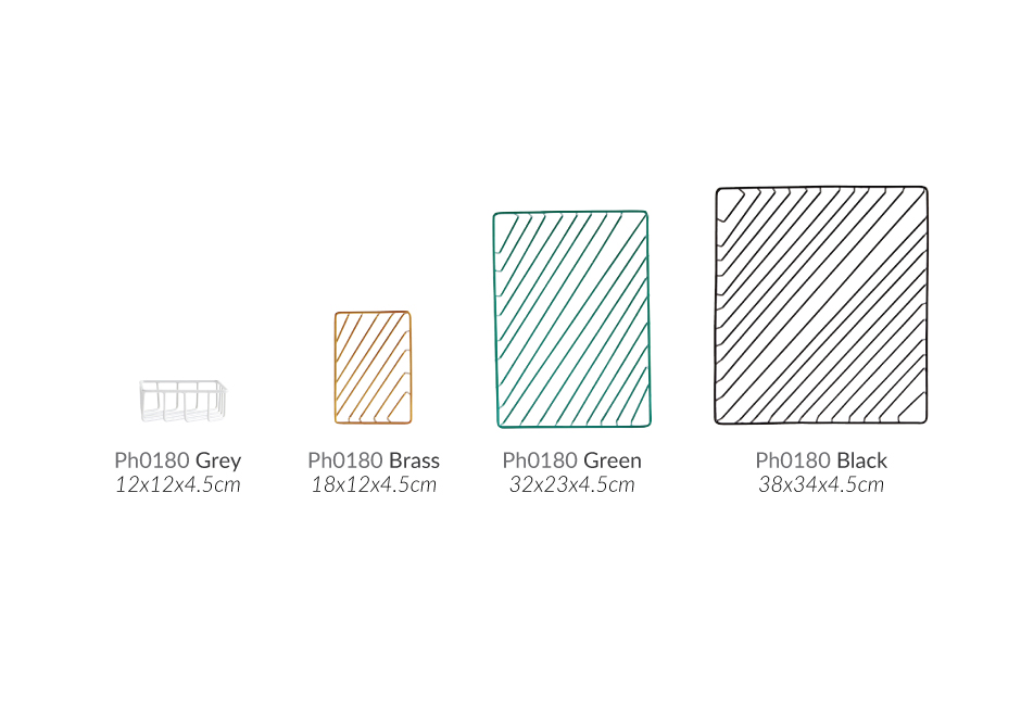Mesh Storage Set, 12x12x4.5cm / 18x12x4.5cm / 32x23x4.5cm / 38x34x4.5cm, ETC, Ph0180