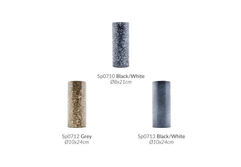 Effect Vase, Dia.10x24cm, Black/White, Sp0713