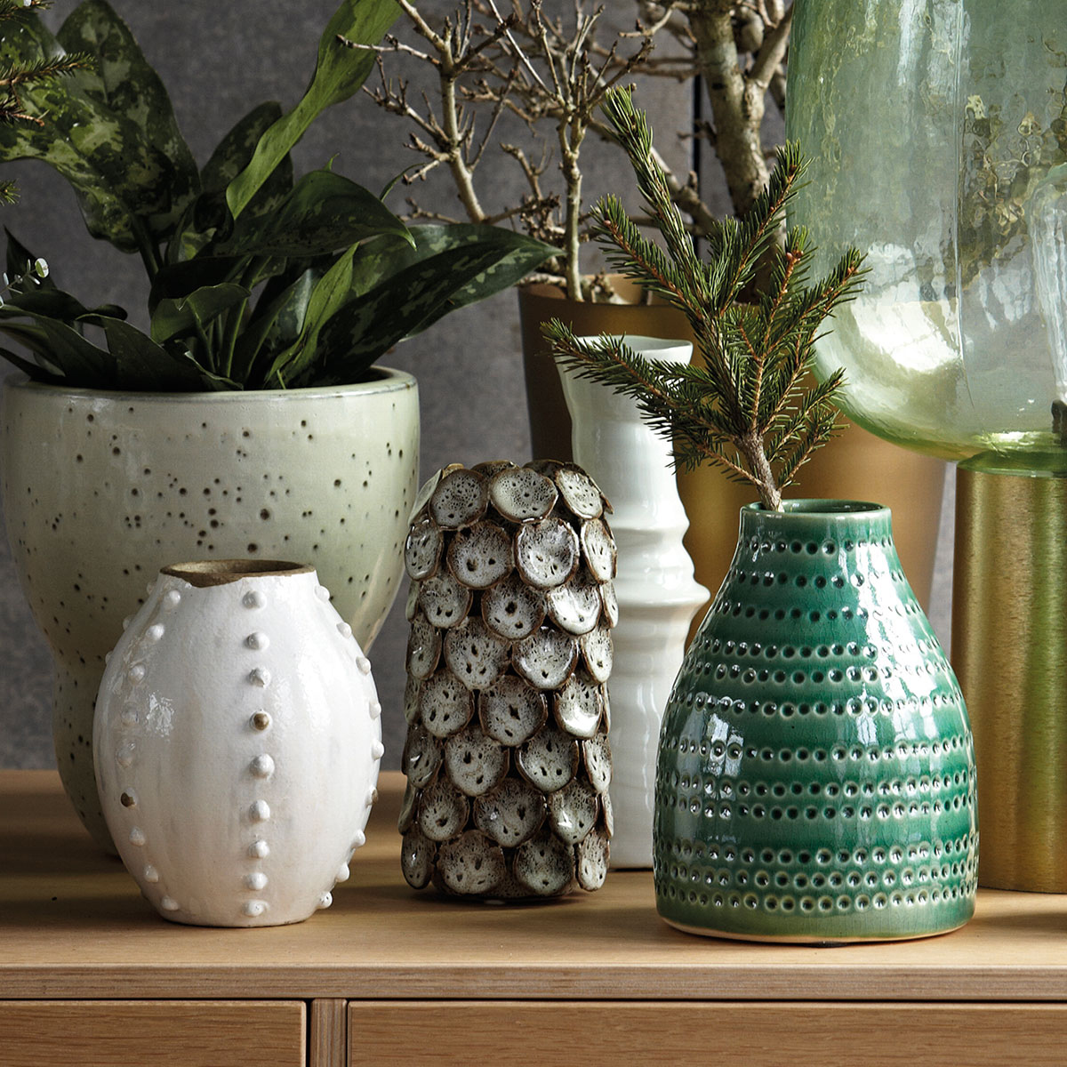 Knots Vase, Dia.12x16cm, White, Ac0160