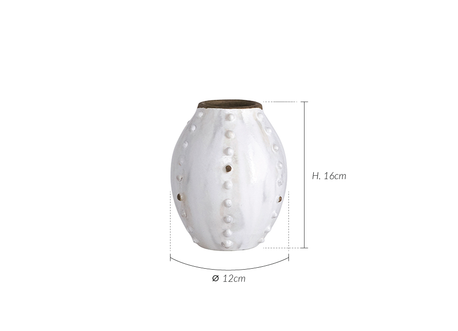 Knots Vase, Dia.12x16cm, White, Ac0160