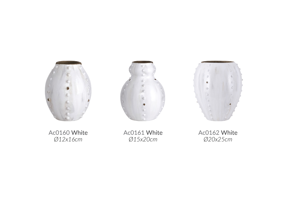 Knots Vase, Dia.15x20cm, White, Ac0161