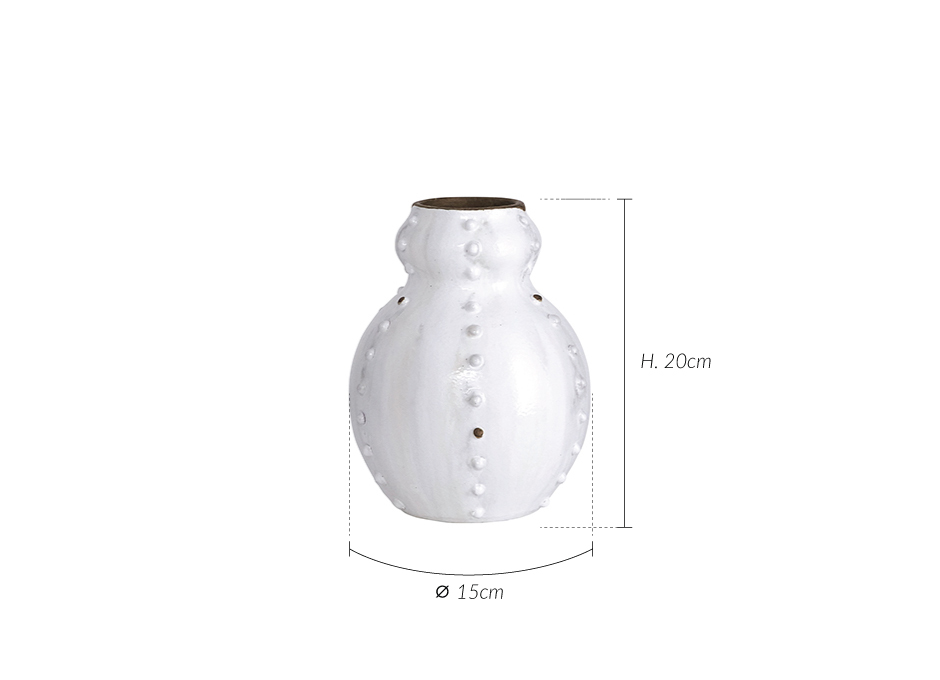 Knots Vase, Dia.15x20cm, White, Ac0161