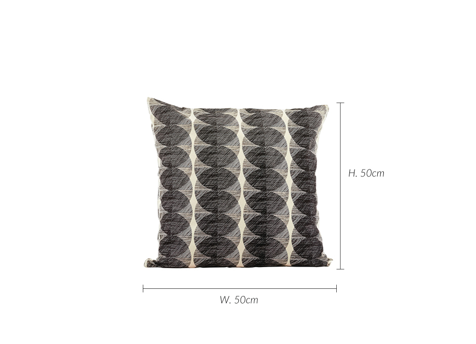 Circle Pillowcase, 50x50cm, Black/White, Hl0830