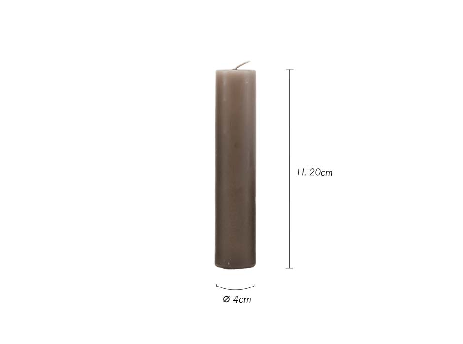 Candle, Grey/Brown, 4x20cm, D92-40×200