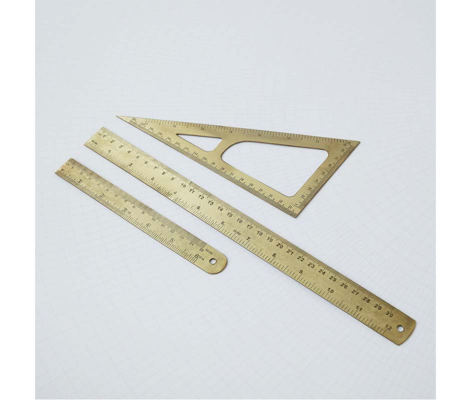 Ruler, Traingle, brass,, Mgpr022