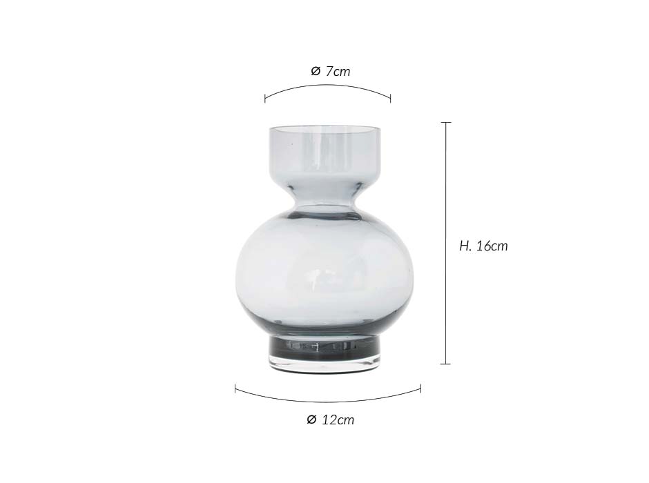 Vase, Lowa, Grey, H16cm, Wl0312
