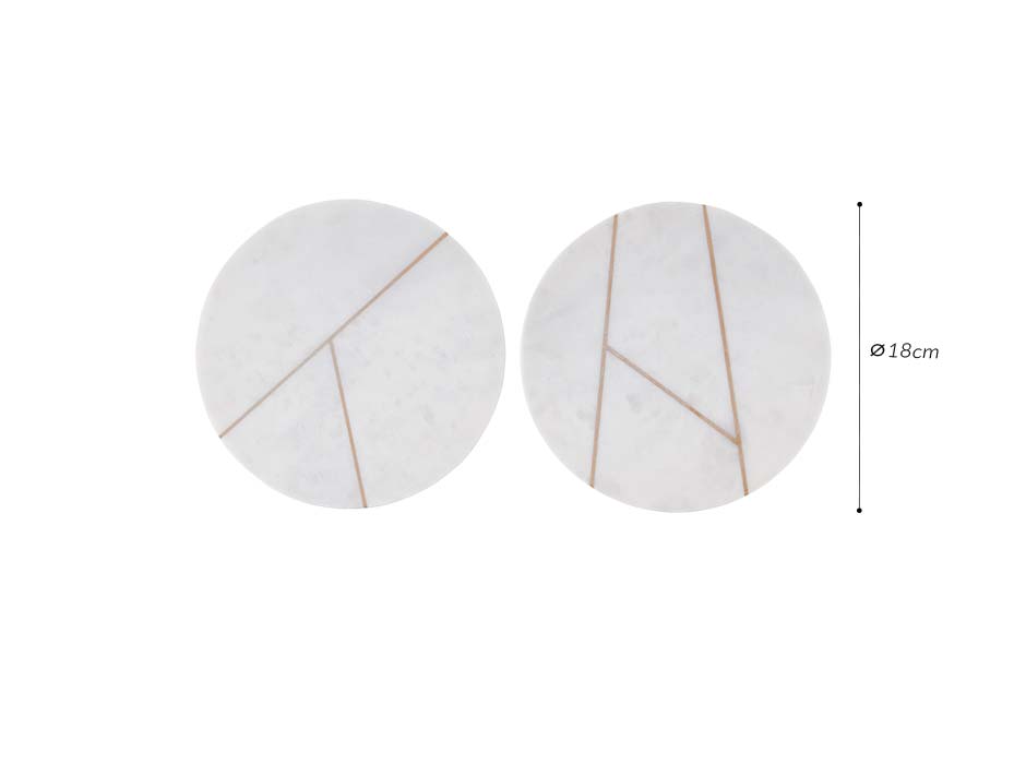 Plate, Marble, White, Ø18cm, sa0623