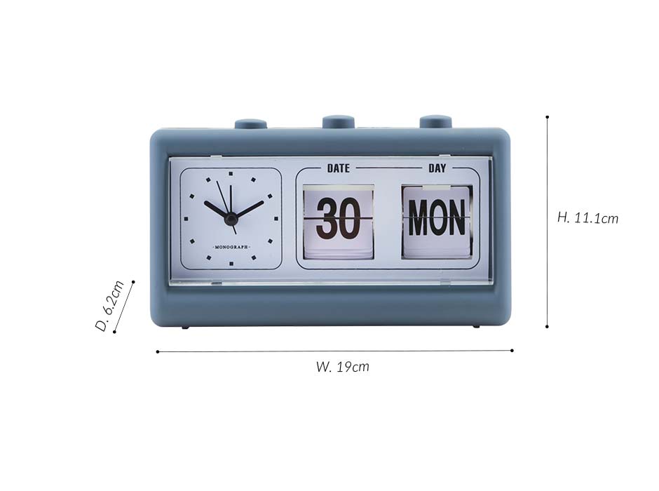Clock, Retro, Blue, 19×6.2×11.1cm, mgea0400