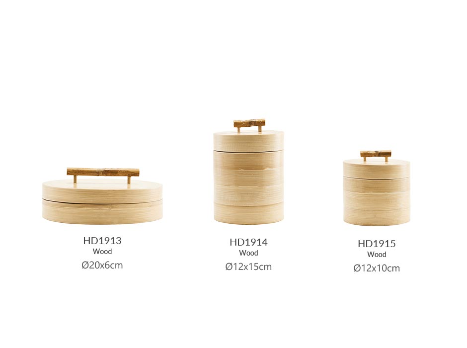 Storage, Bamboo, Wood, Ø12x10cm, vm0210