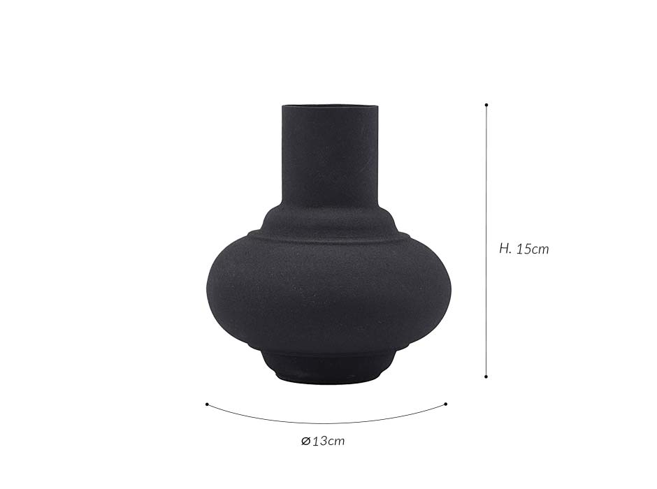 Vase, Malik, Black, Ø13x15cm, ed0300