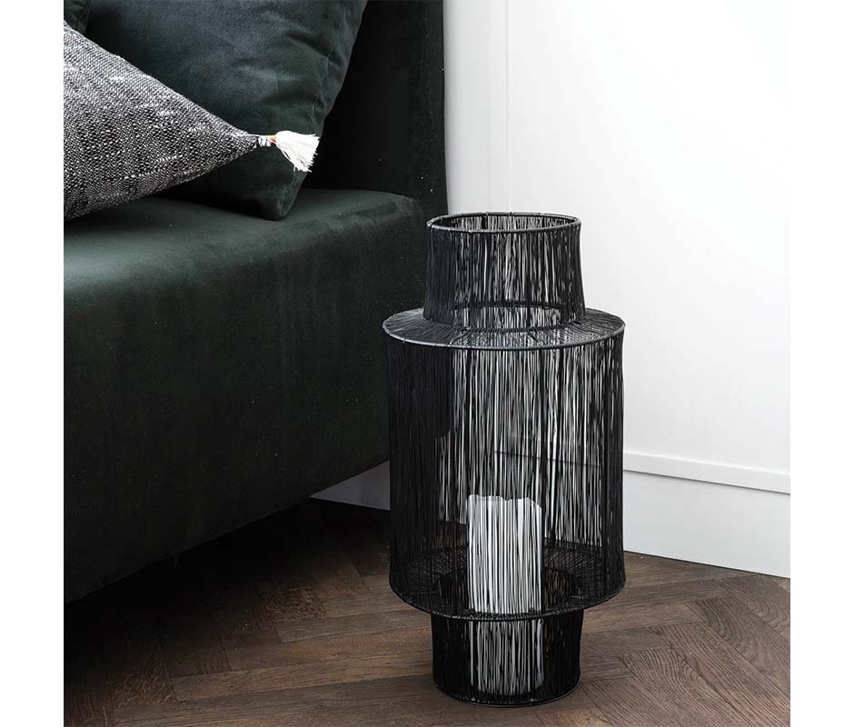 Lantern, Tabia, Black, Ø22x45cm, sd0861
