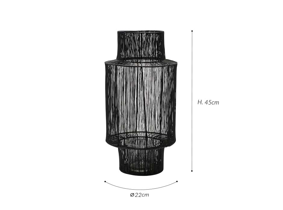 Lantern, Tabia, Black, Ø22x45cm, sd0861
