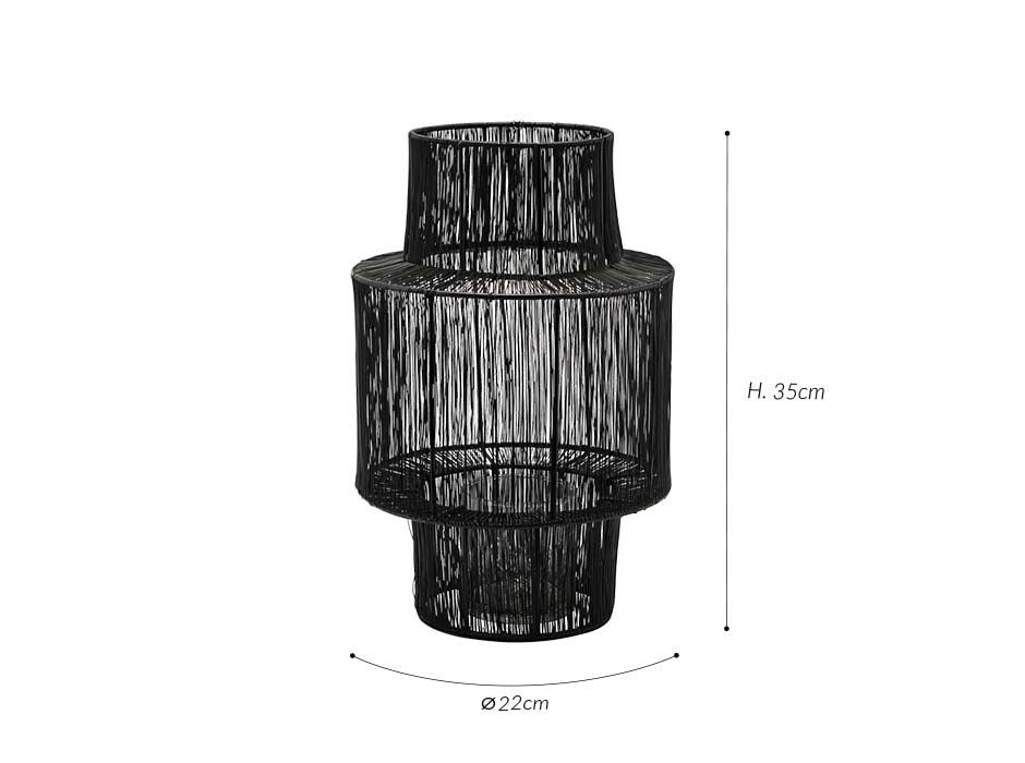 Lantern, Tabia, Black, Ø22x35cm, sd0860