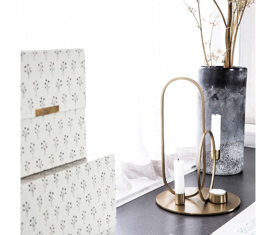 Candle stand, Cirque, Brass, Ø20x30cm, ph0033